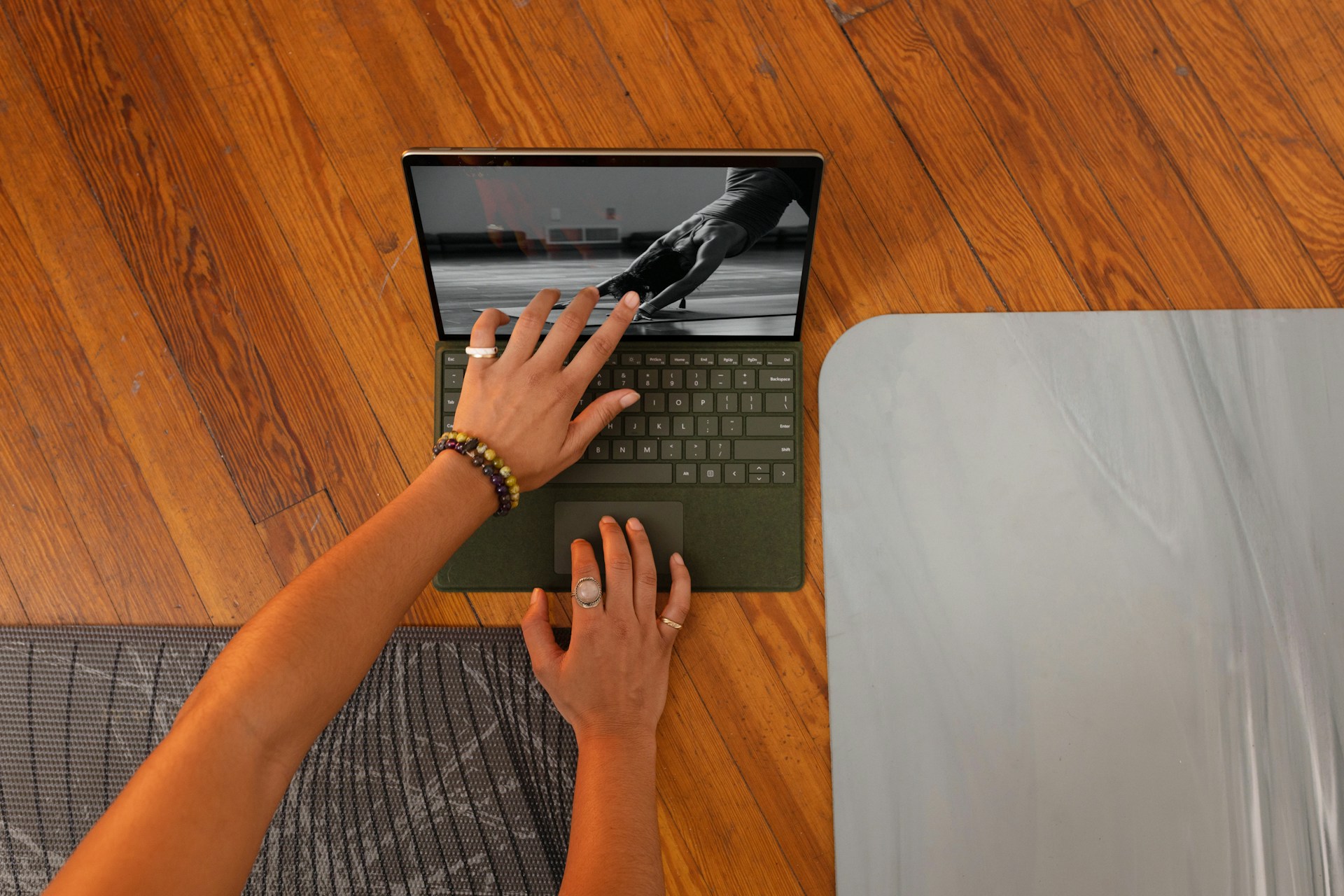 person checking expenses on ther laptop