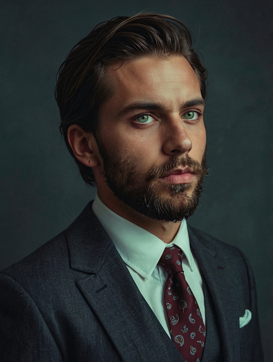serious looking man in suit